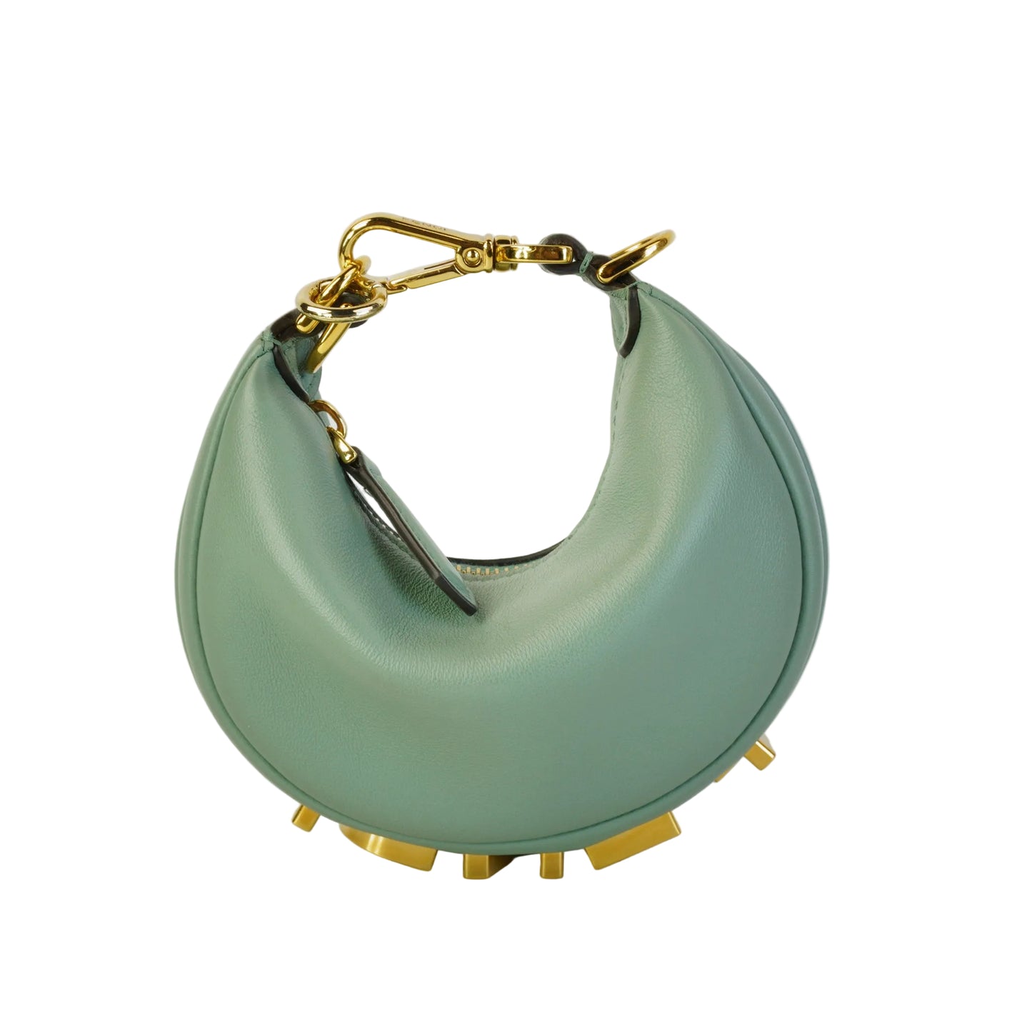 Fendi Vitello Grace Nano Fendigraphy Hobo Charm Blue
