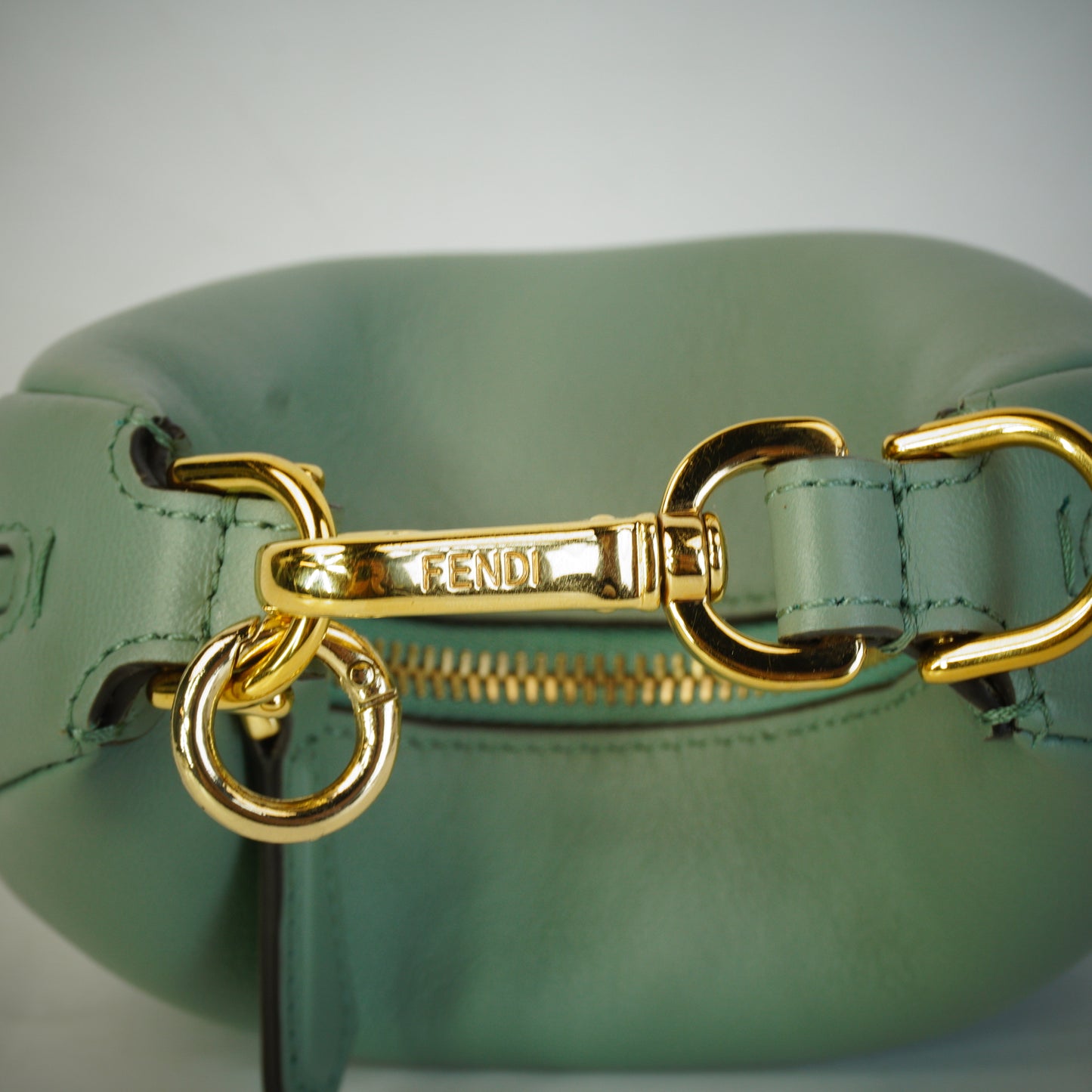 Fendi Vitello Grace Nano Fendigraphy Hobo Charm Blue