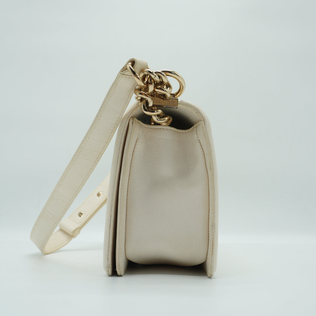 Chanel	Leboy Flap Bag White GHW Small