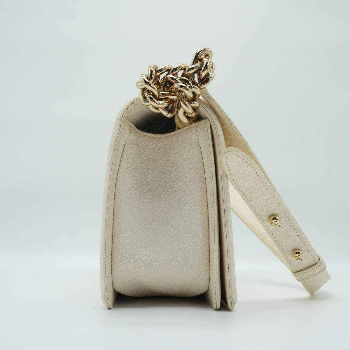 Chanel	Leboy Flap Bag White GHW Small