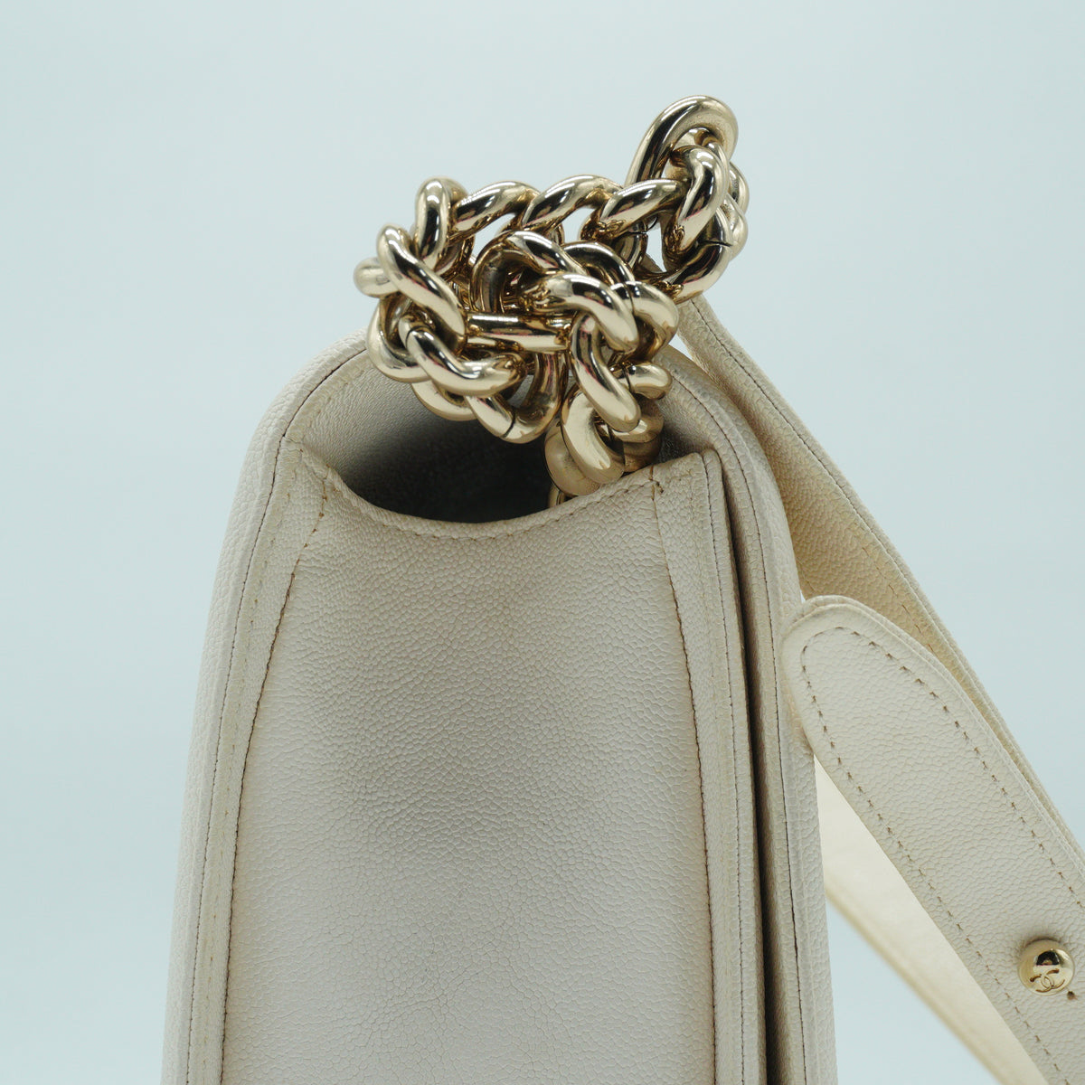 Chanel	Leboy Flap Bag White GHW Small