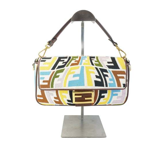 Fendi Sarah Coleman Canvas Fish Eye Baguette