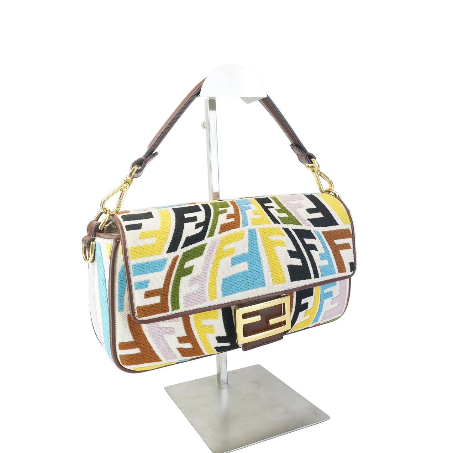 Fendi Sarah Coleman Canvas Fish Eye Baguette
