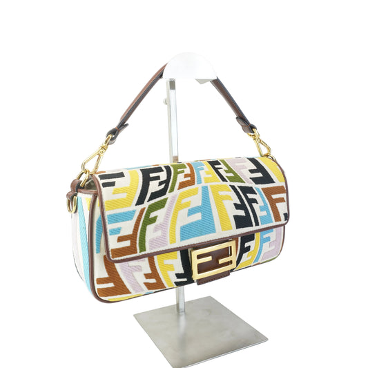 Fendi Sarah Coleman Canvas Fish Eye Baguette