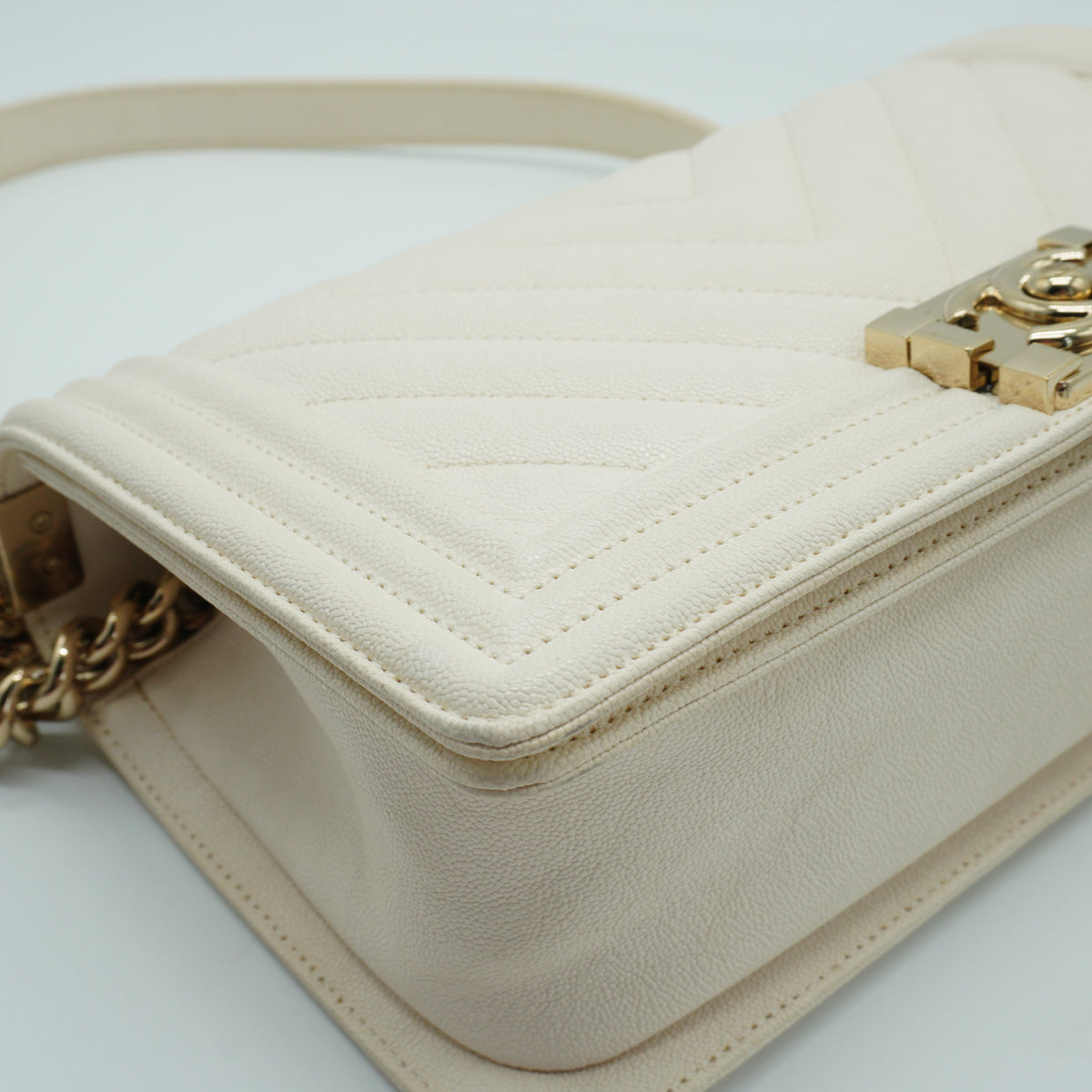 Chanel	Leboy Flap Bag White GHW Small