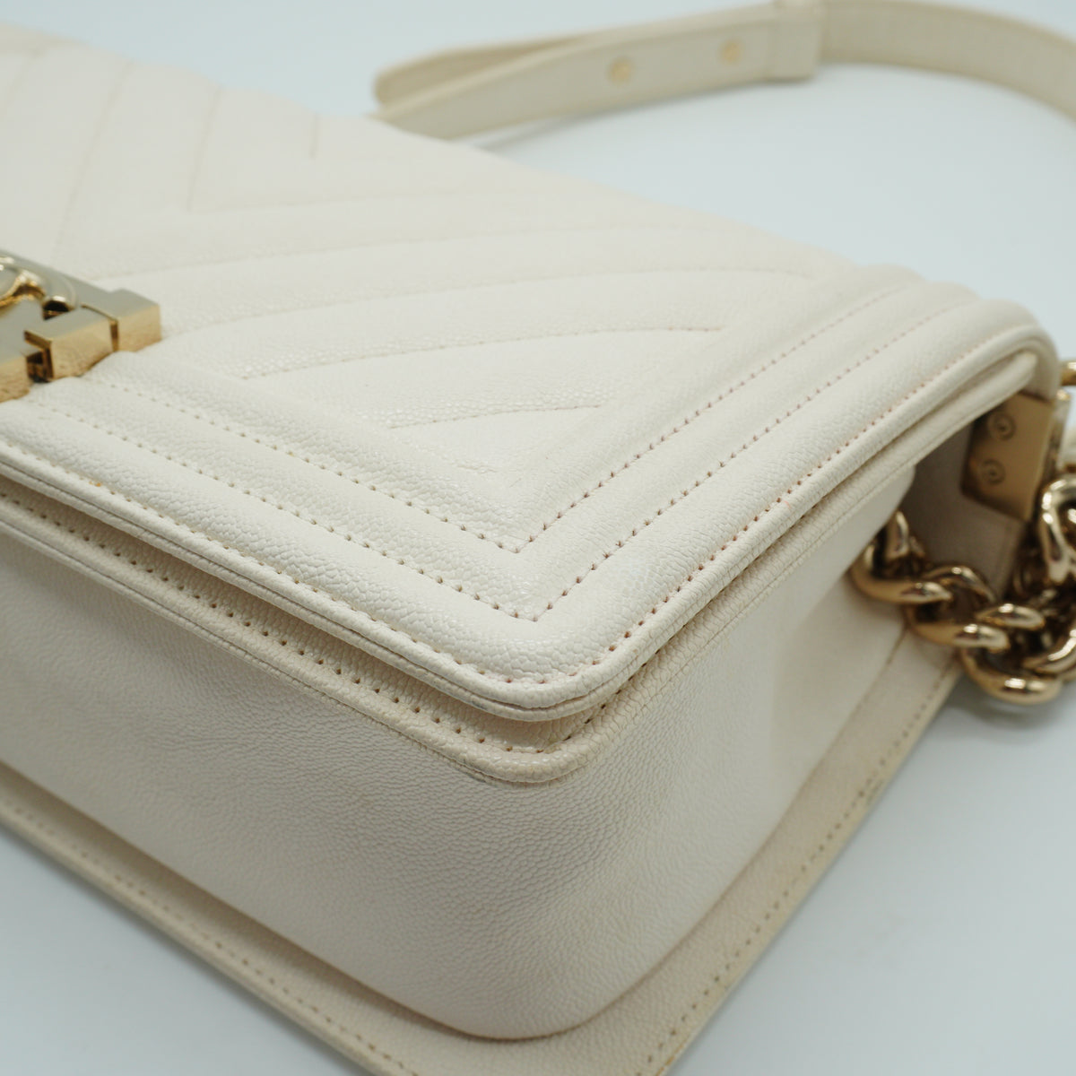 Chanel	Leboy Flap Bag White GHW Small
