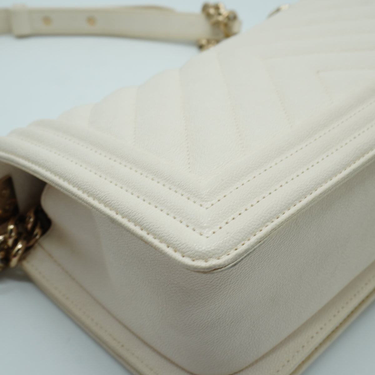 Chanel	Leboy Flap Bag White GHW Small