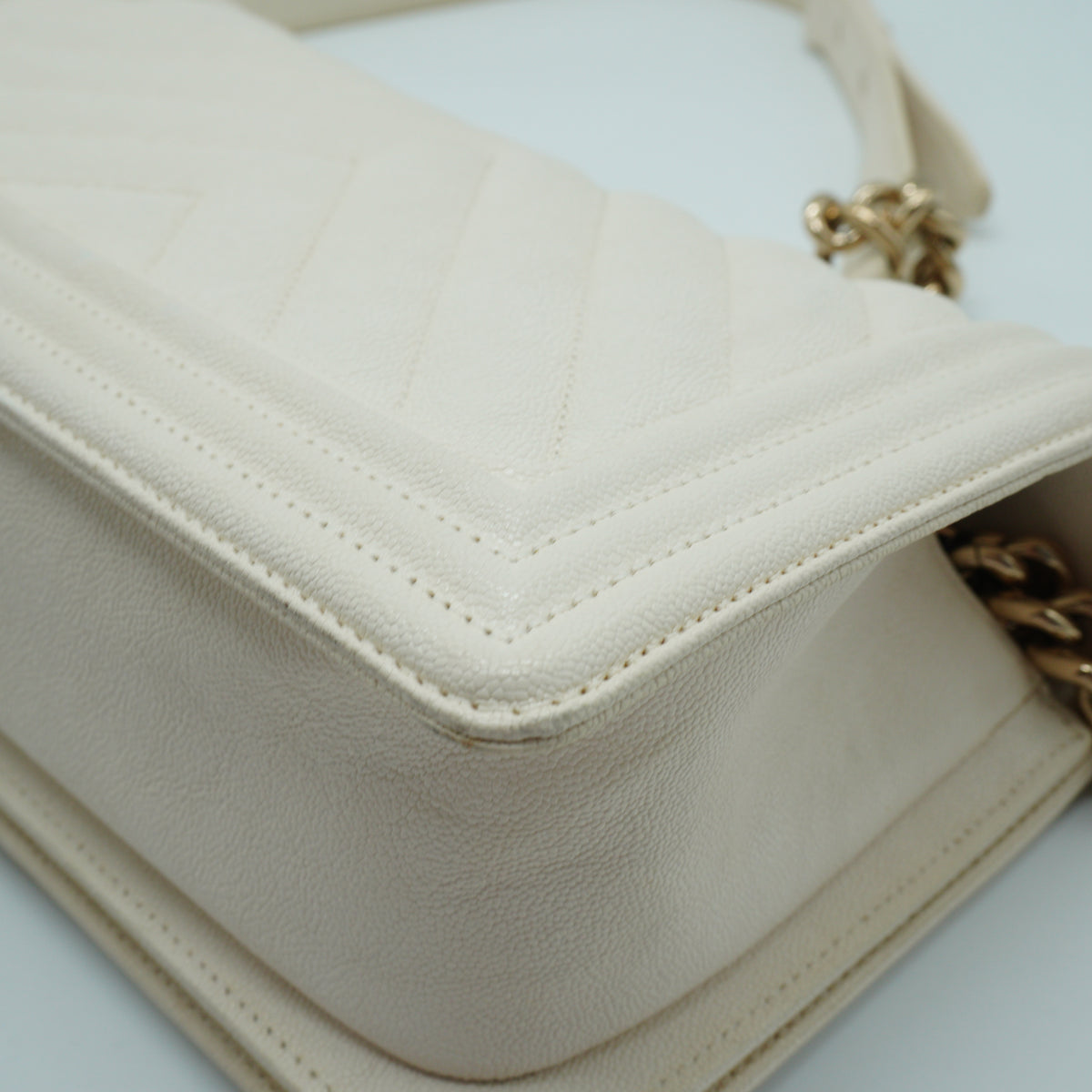 Chanel	Leboy Flap Bag White GHW Small