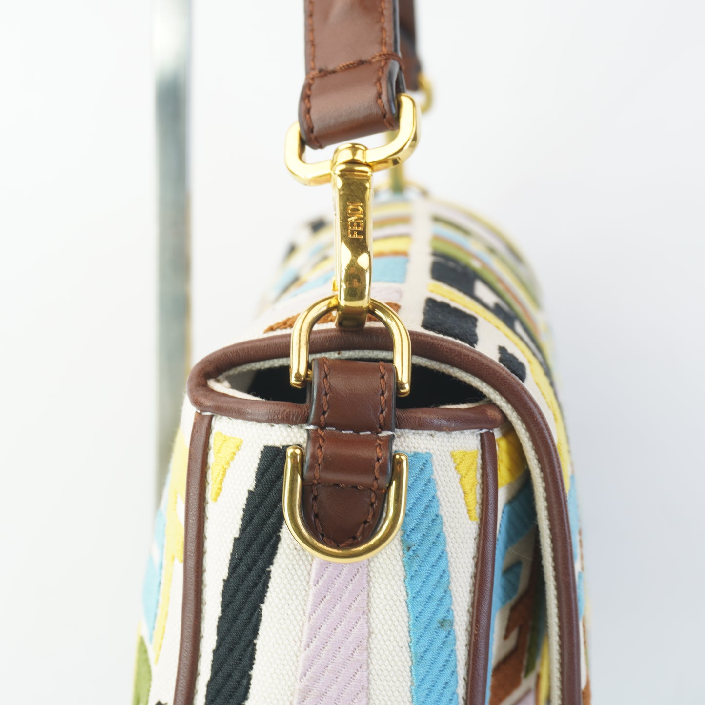 Fendi Sarah Coleman Canvas Fish Eye Baguette