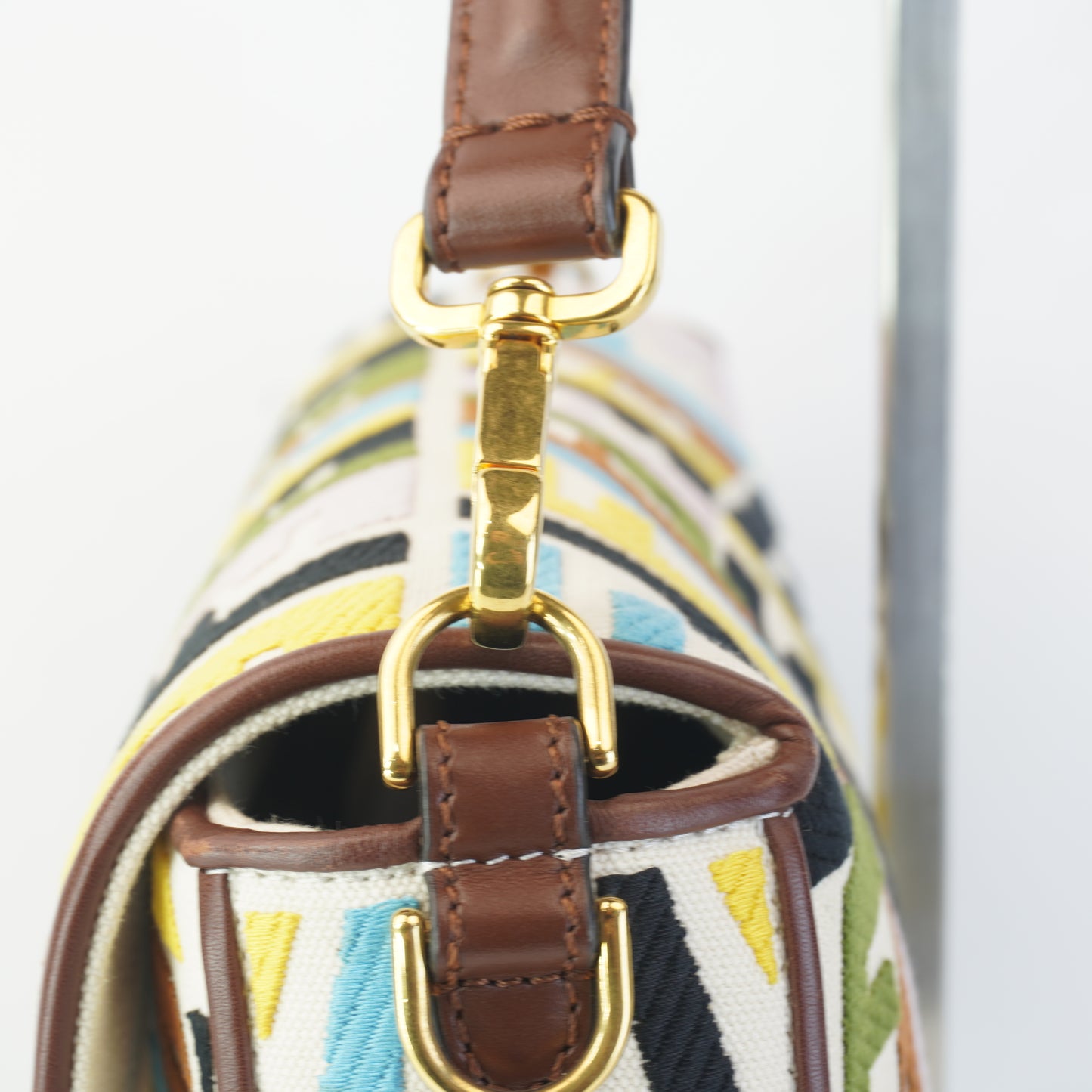 Fendi Sarah Coleman Canvas Fish Eye Baguette