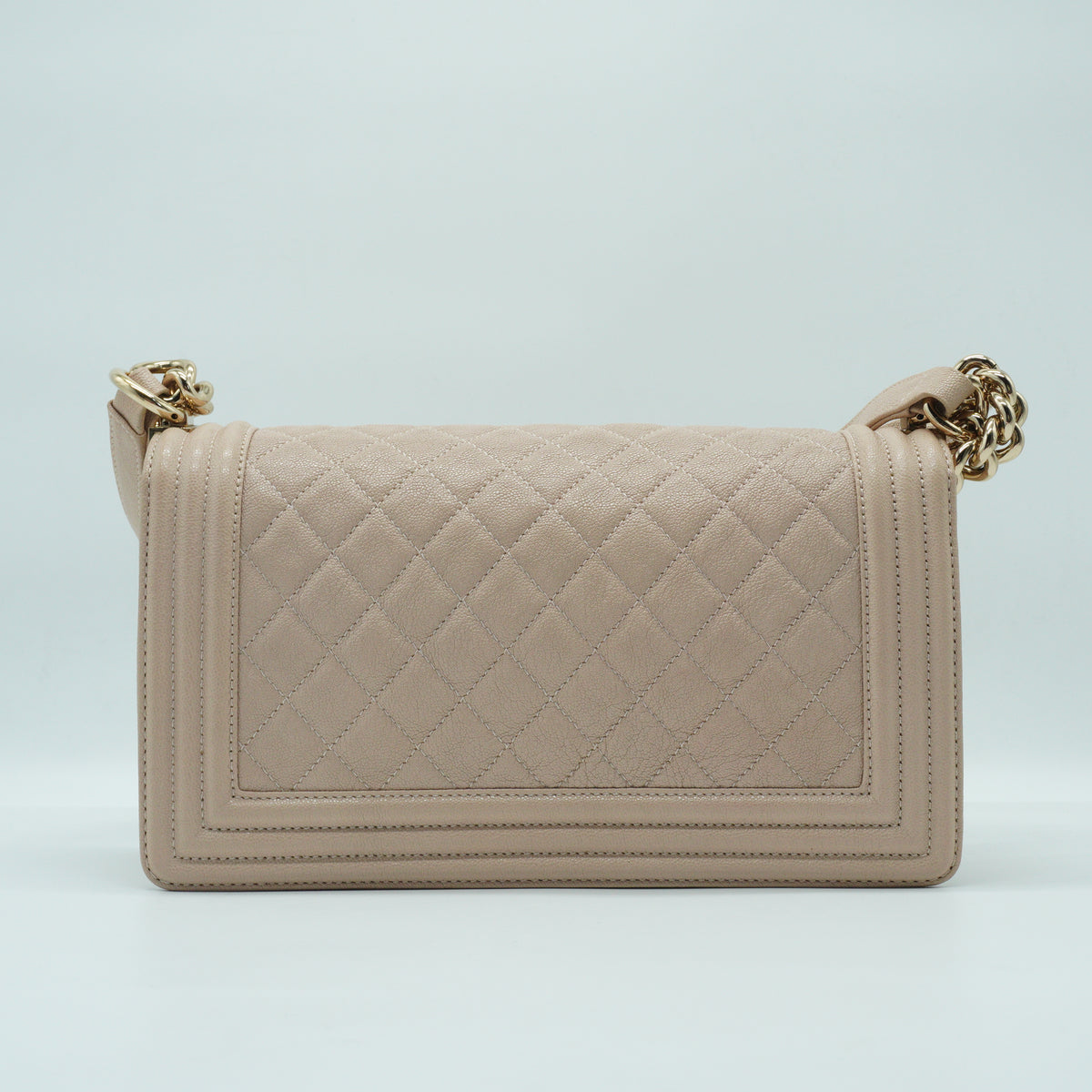 Chanel	Leboy Flap Bag Caviar Light Beige GHW Small