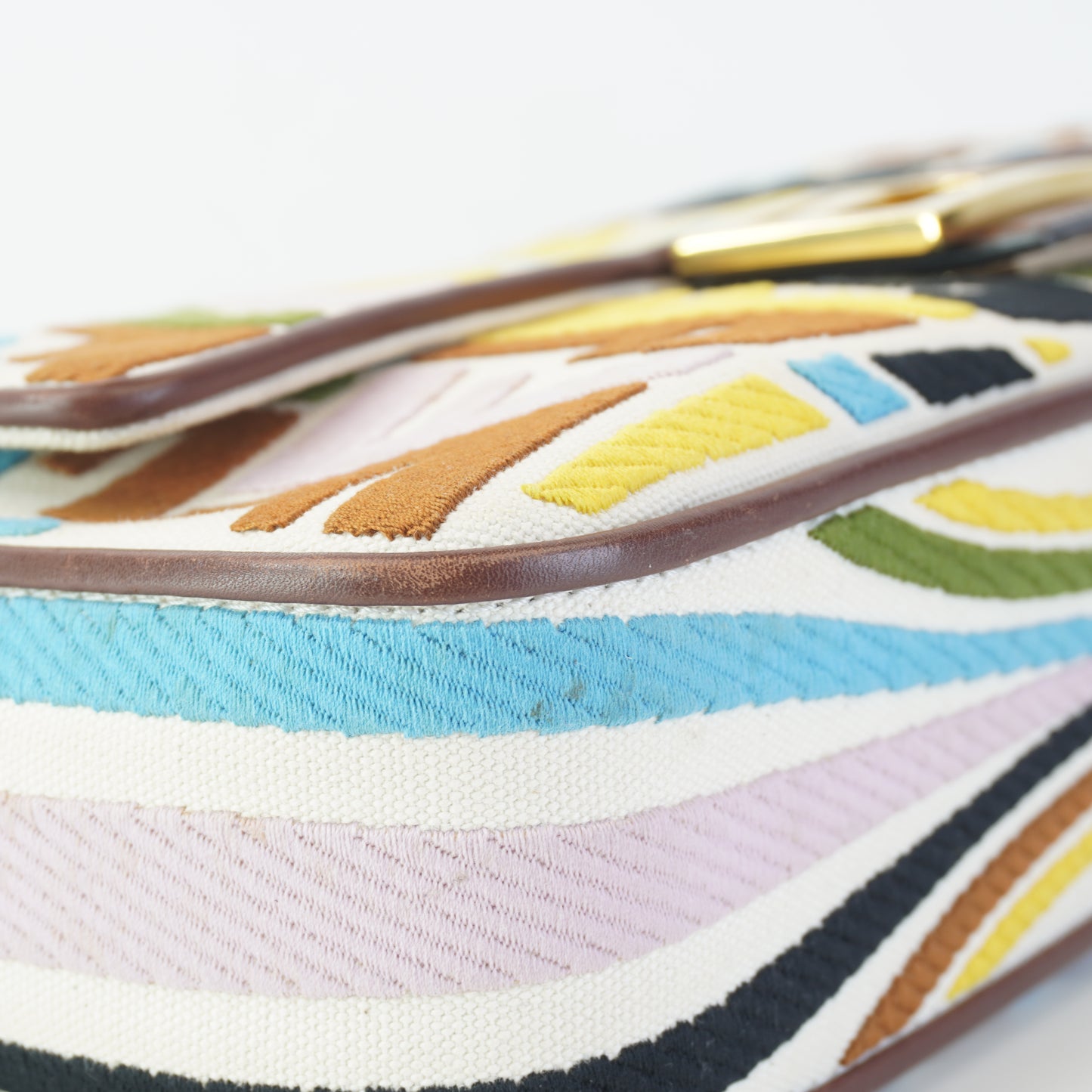 Fendi Sarah Coleman Canvas Fish Eye Baguette