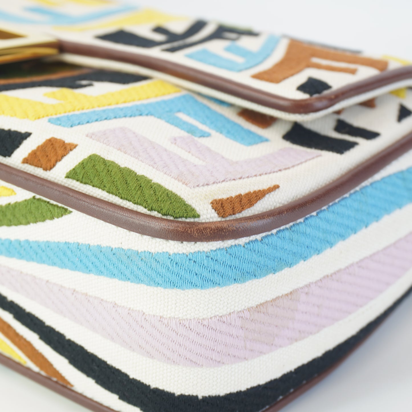 Fendi Sarah Coleman Canvas Fish Eye Baguette