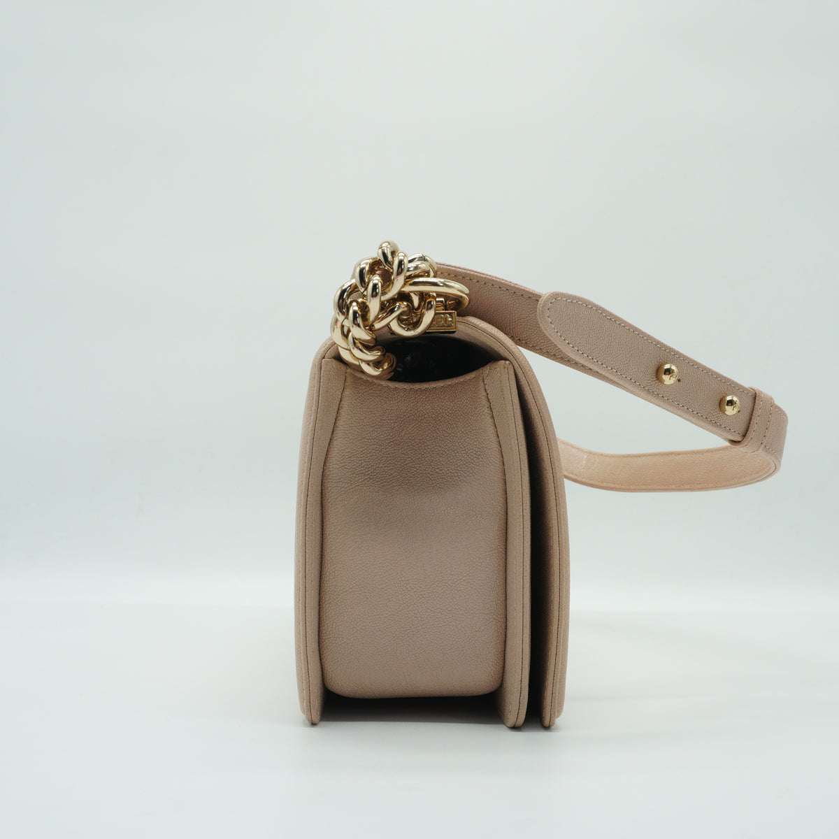Chanel	Leboy Flap Bag Caviar Light Beige GHW Small