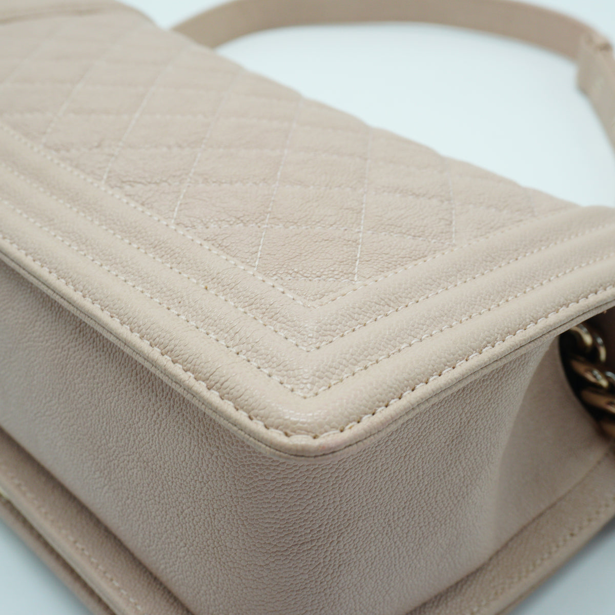 Chanel	Leboy Flap Bag Caviar Light Beige GHW Small