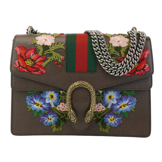 Gucci Dionysus Golden Brown Floral Embroidered Large