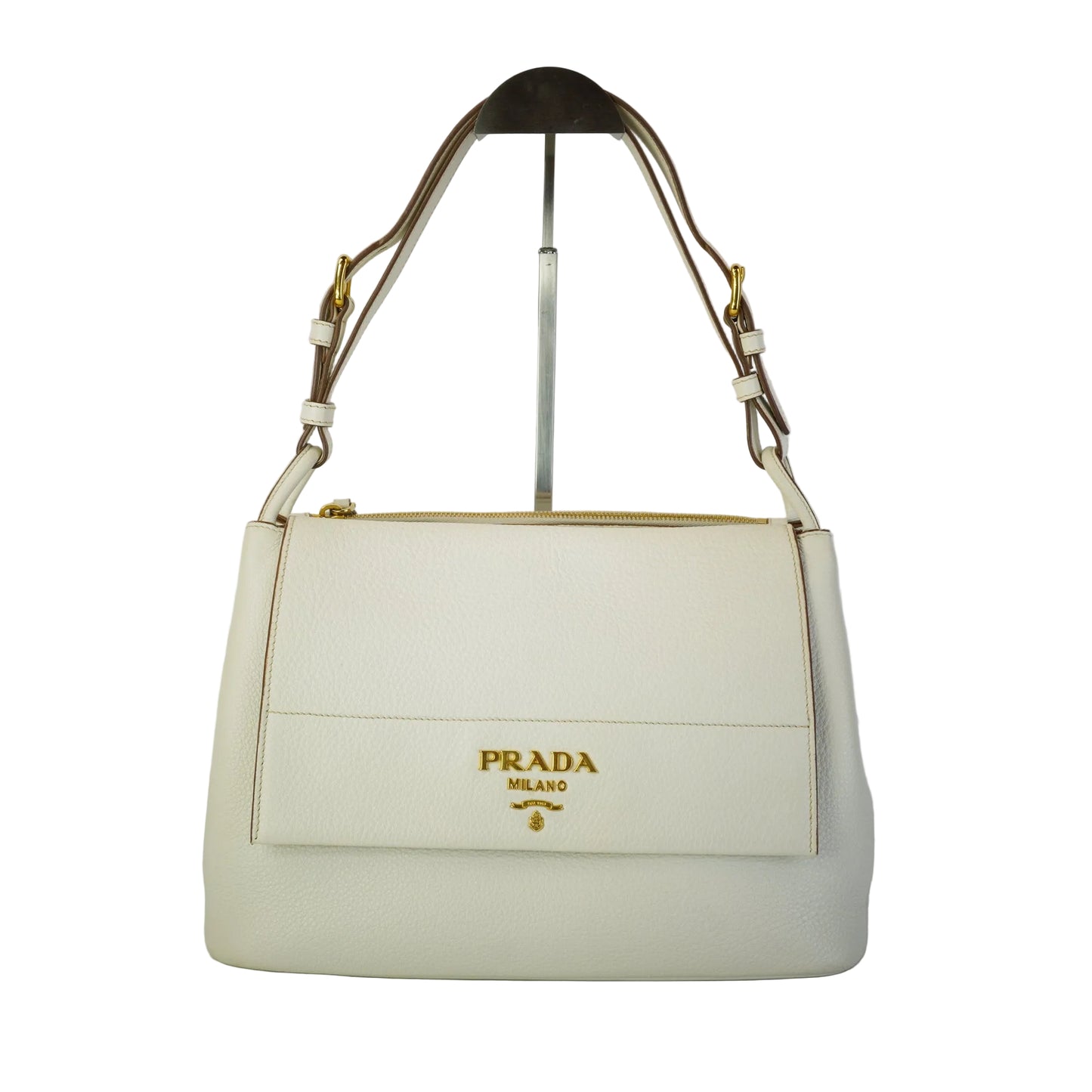 Prada Lychee Leather Should Bag GHW Medium