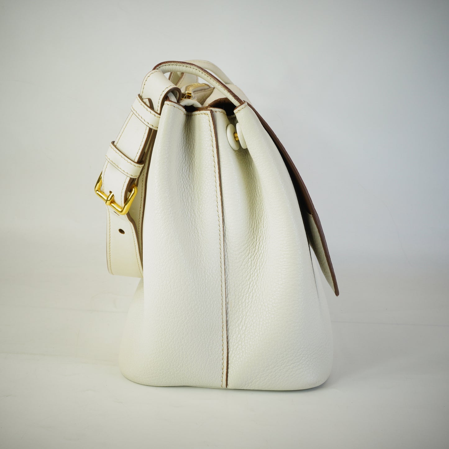 Prada Lychee Leather Should Bag GHW Medium
