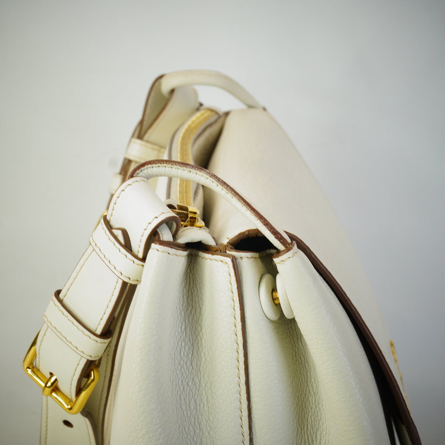 Prada Lychee Leather Should Bag GHW Medium
