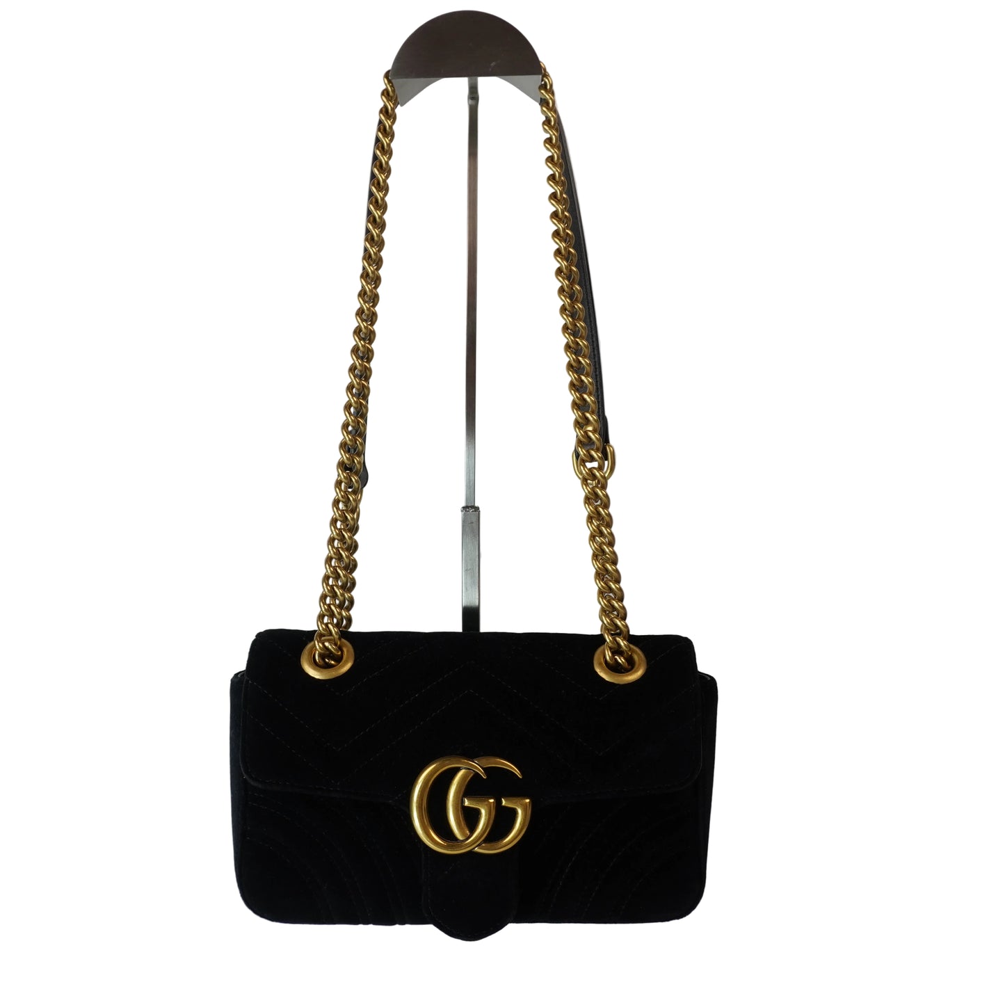 Gucci GG Marmont Metallese Velver Shoulder  Bag