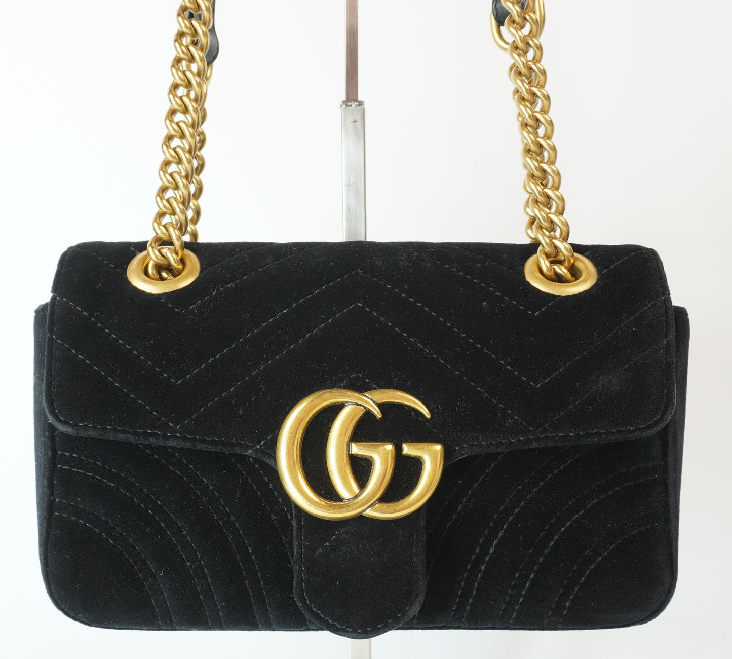 Gucci GG Marmont Metallese Velver Shoulder  Bag