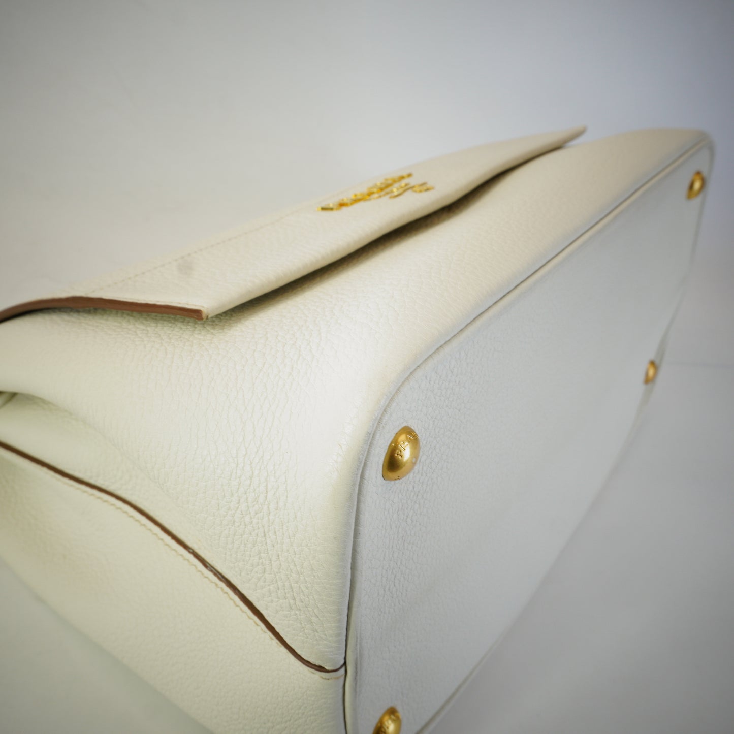 Prada Lychee Leather Should Bag GHW Medium