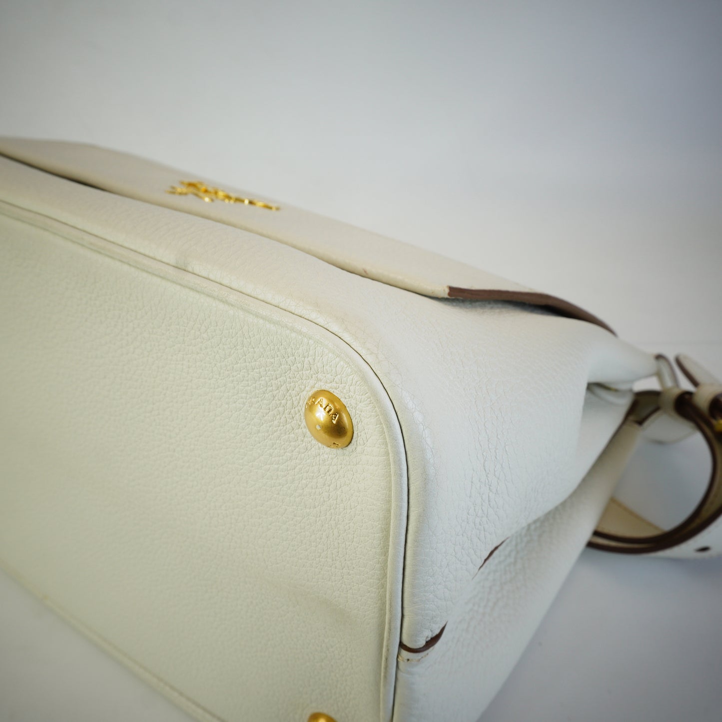 Prada Lychee Leather Should Bag GHW Medium