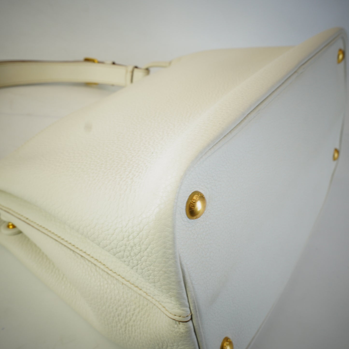 Prada Lychee Leather Should Bag GHW Medium