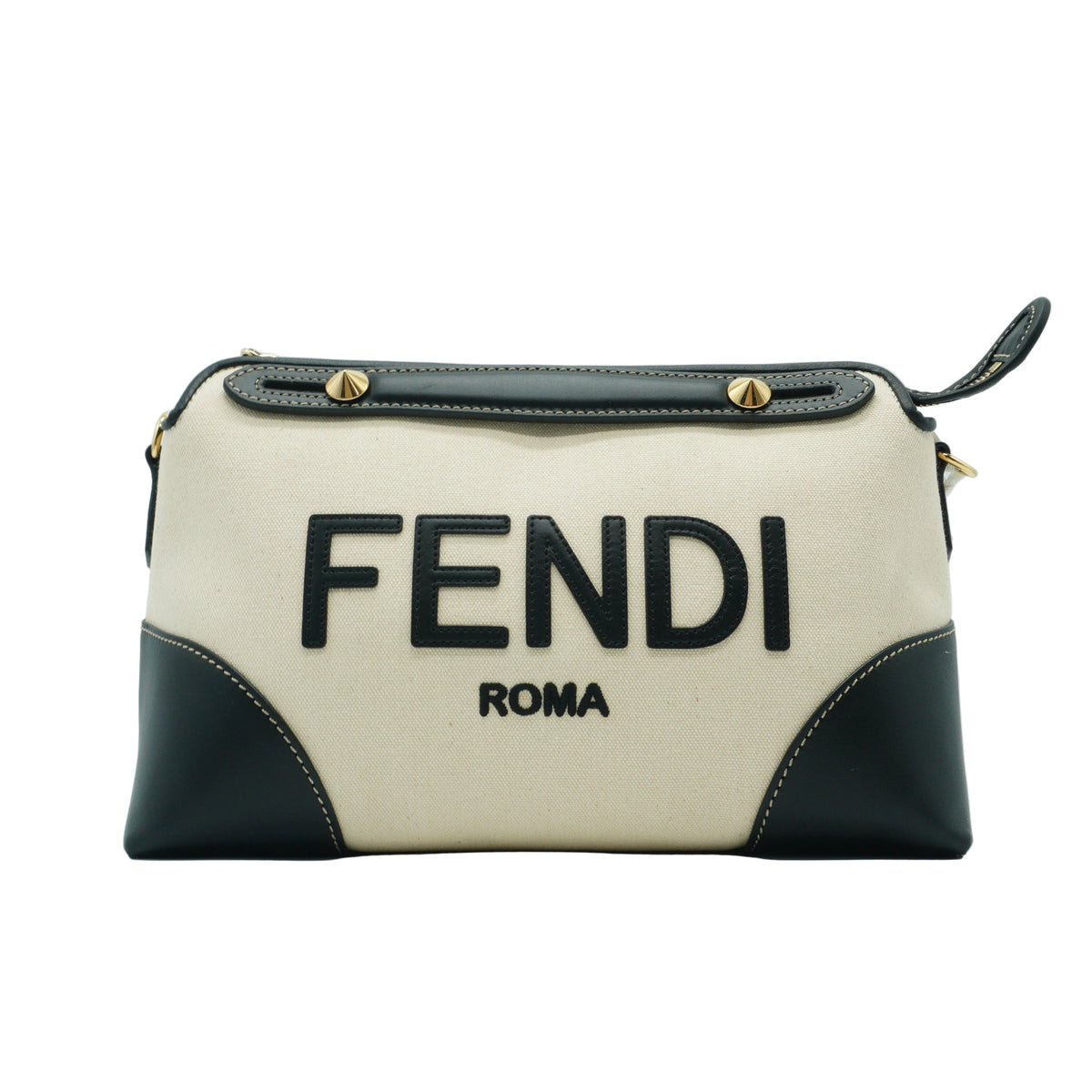 Fendi	By the Way Canvas & Leather Boston Bag Medium GHW