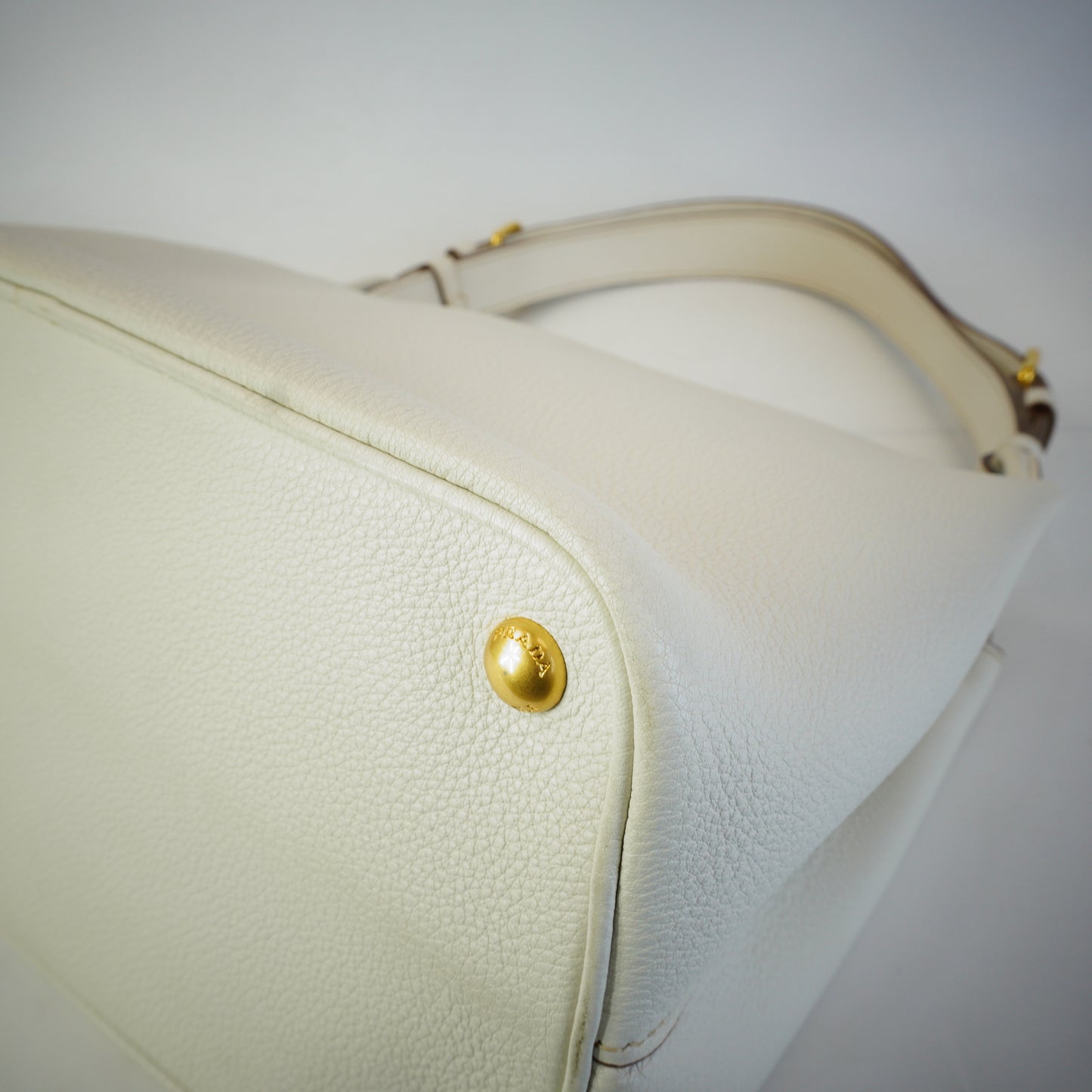 Prada Lychee Leather Should Bag GHW Medium