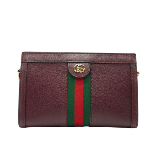 Gucci	Ophidia Medium Textured Calfskin Burgundy GHW
