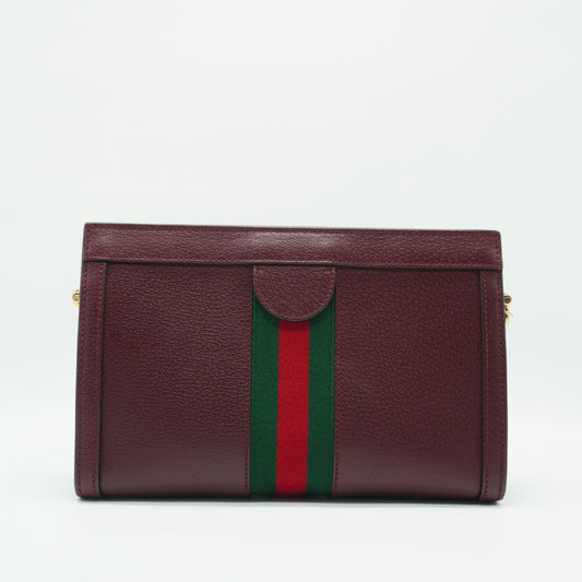 Gucci	Ophidia Medium Textured Calfskin Burgundy GHW
