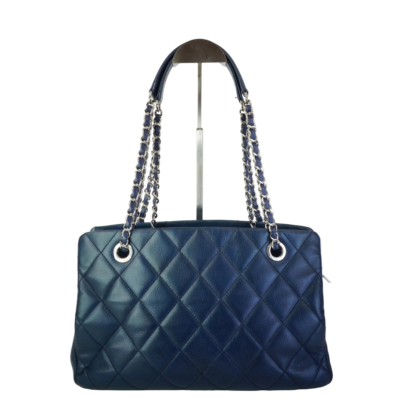 Chanel Timeless CC Shopping Tote Blue Caviar SHW