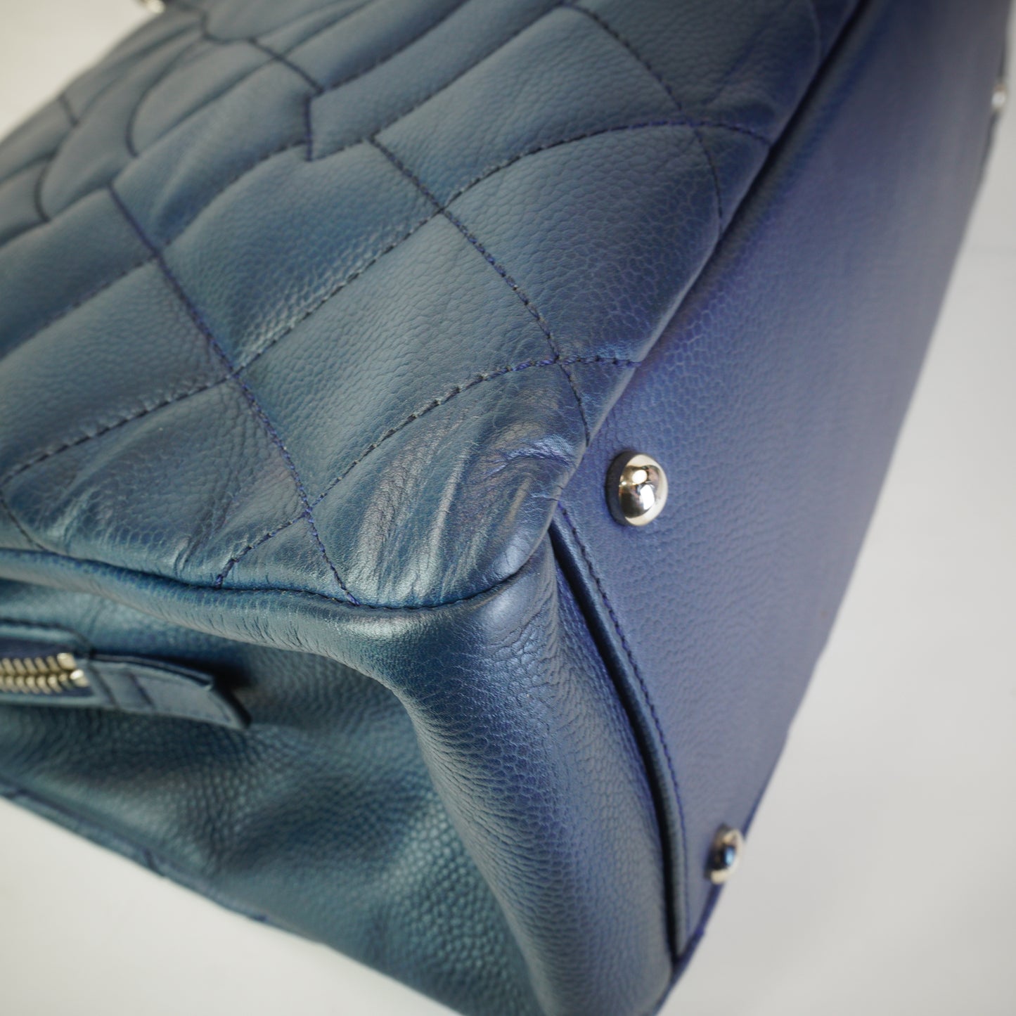 Chanel Timeless CC Shopping Tote Blue Caviar SHW
