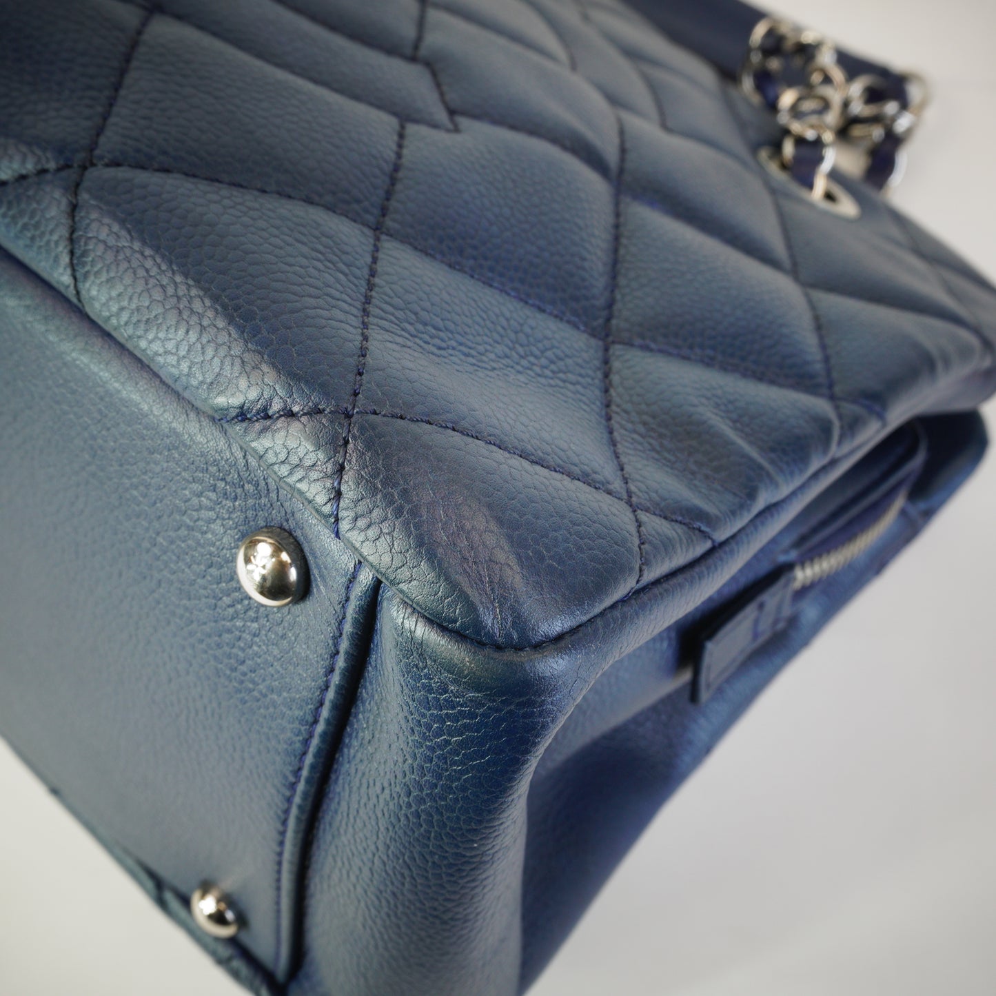 Chanel Timeless CC Shopping Tote Blue Caviar SHW