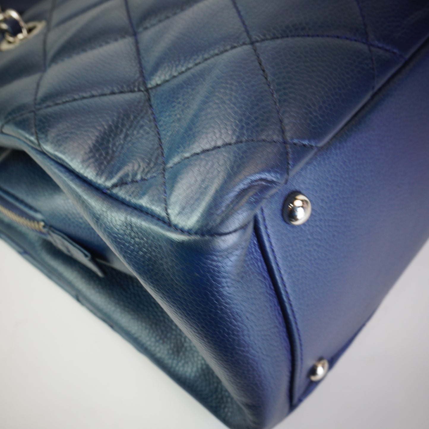 Chanel Timeless CC Shopping Tote Blue Caviar SHW