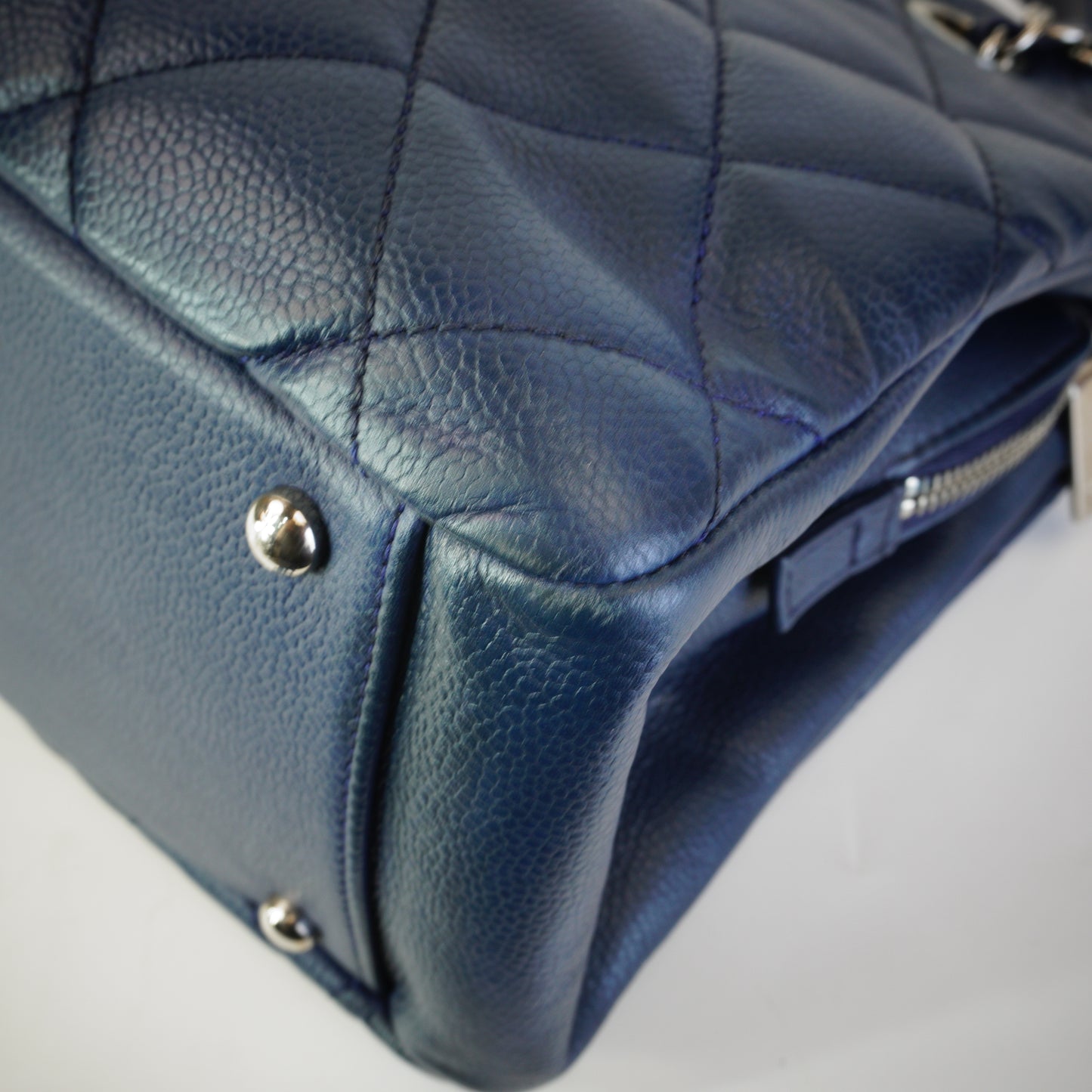Chanel Timeless CC Shopping Tote Blue Caviar SHW