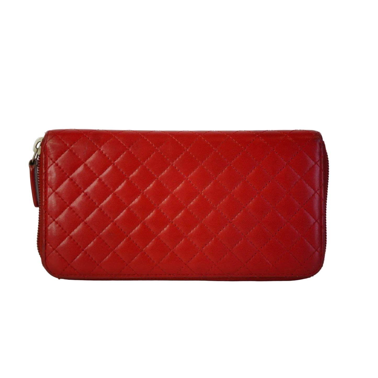 Chanel Red Camelia Long Zippy Wallet