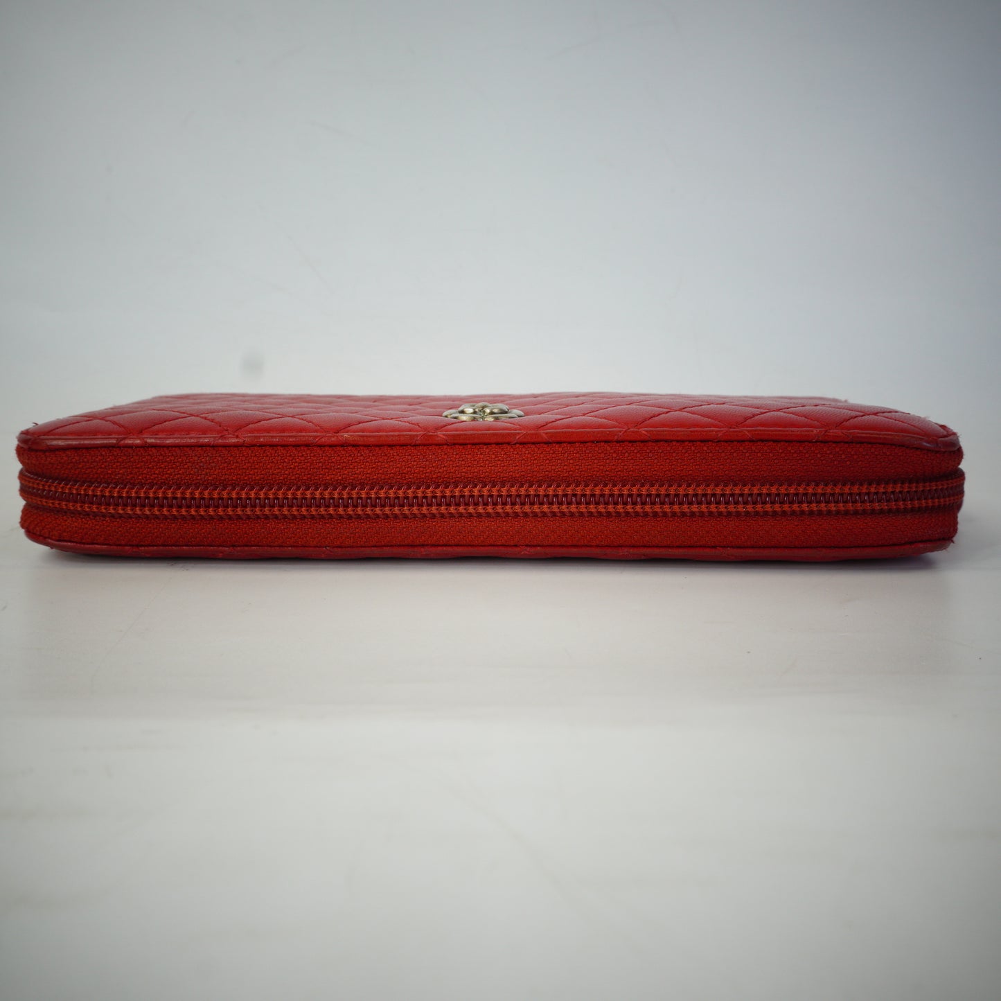 Chanel Red Camelia Long Zippy Wallet