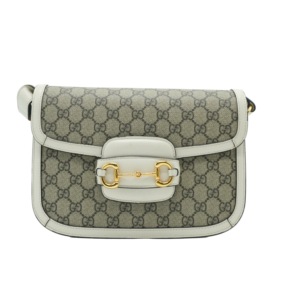 Gucci	Horsebit 1955 Medium Shoulder Bag Beige/White GHW