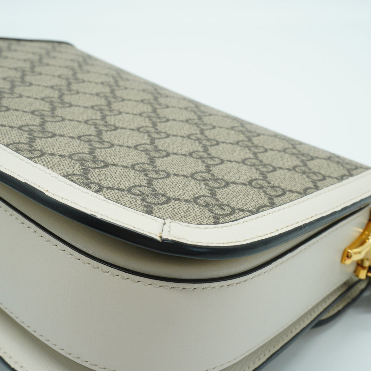 Gucci	Horsebit 1955 Medium Shoulder Bag Beige/White GHW