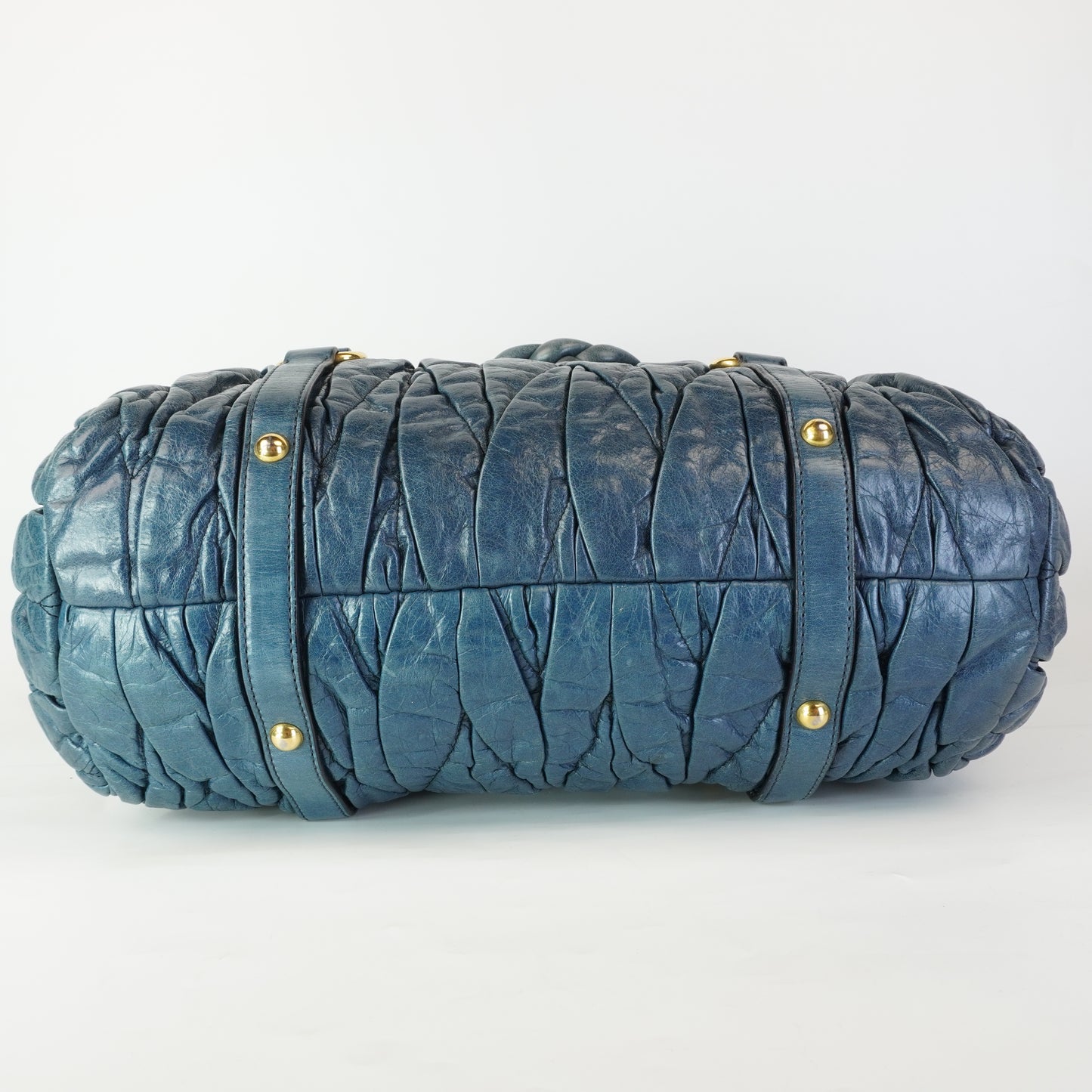 Miu Miu 	Matellase Leather Tote Blue