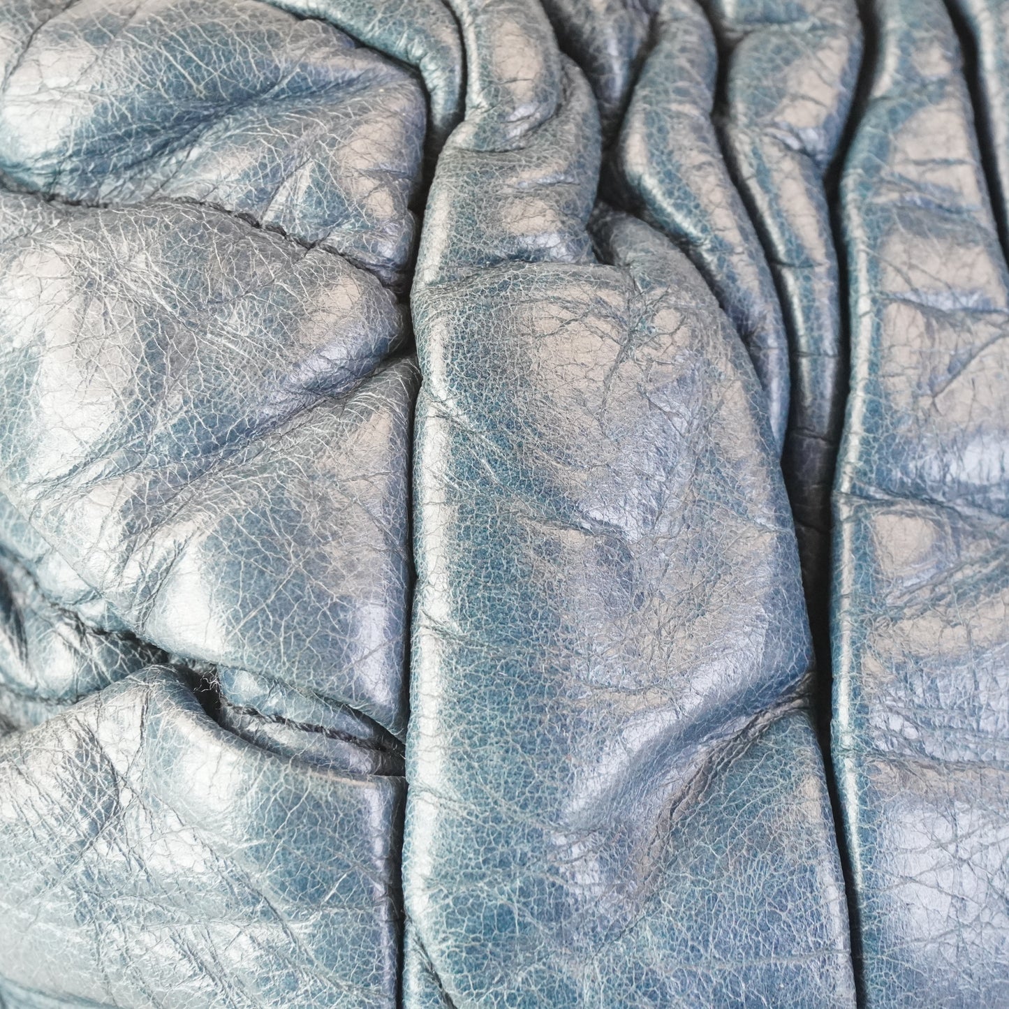 Miu Miu 	Matellase Leather Tote Blue