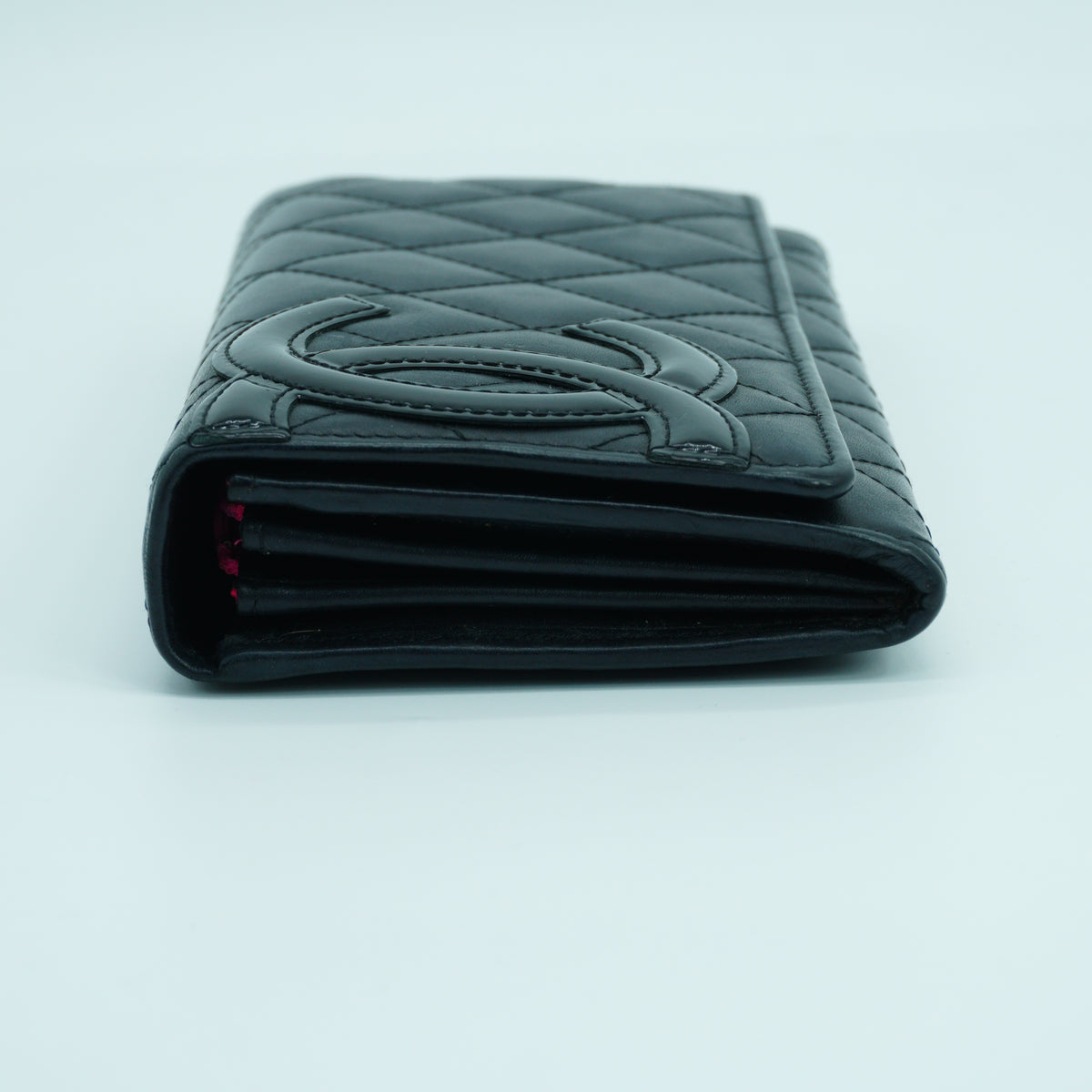 Chanel Cambon Quilted Long Wallet Black SHW