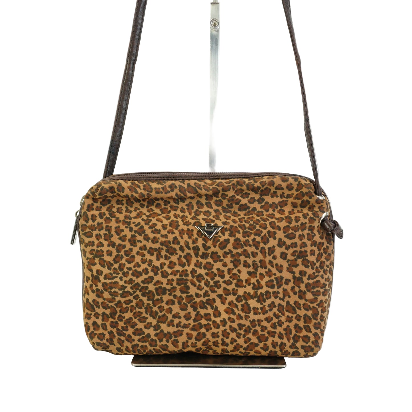 Bottega Veneta Leopard Print Nylon Shoulder Bag Small GHW