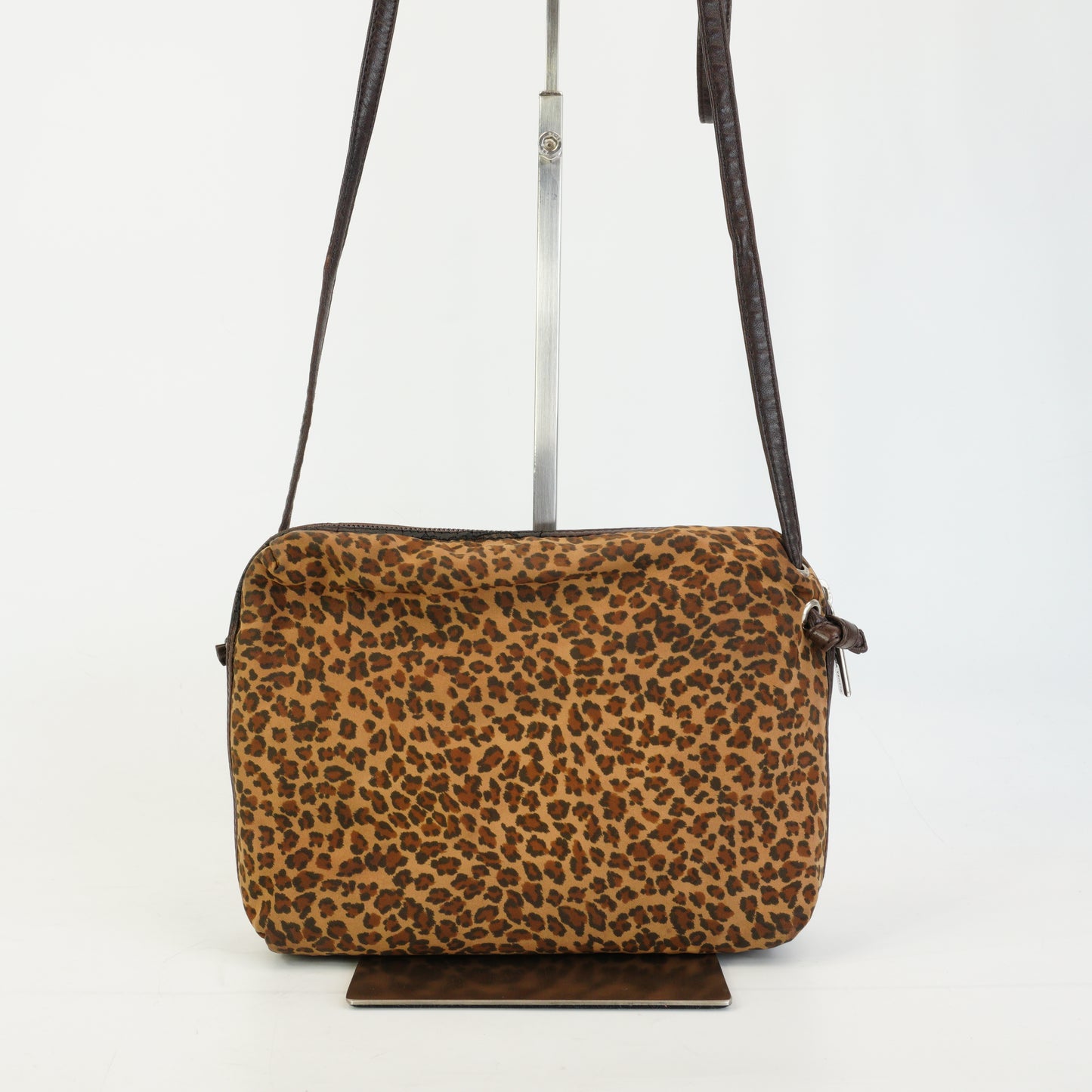 Bottega Veneta Leopard Print Nylon Shoulder Bag Small GHW