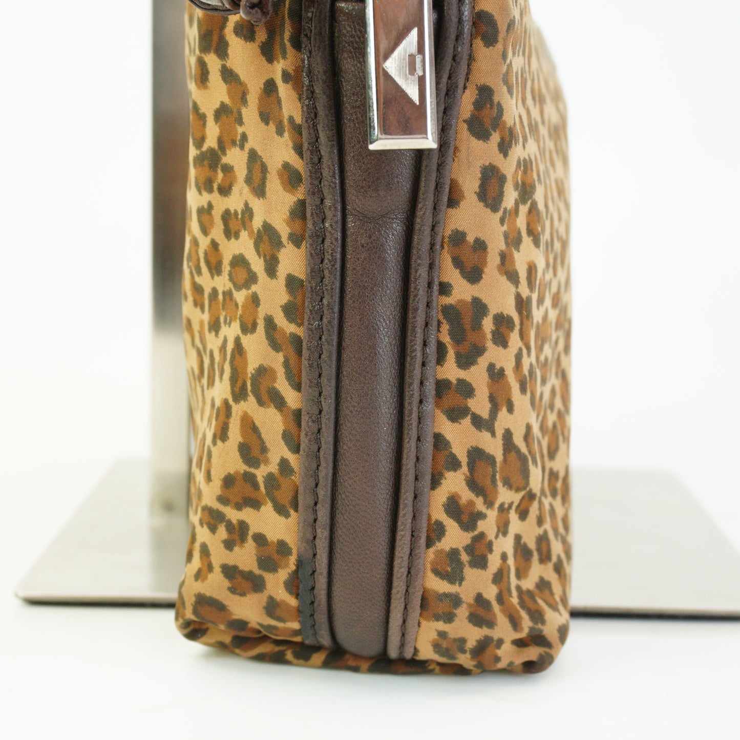 Bottega Veneta Leopard Print Nylon Shoulder Bag Small GHW