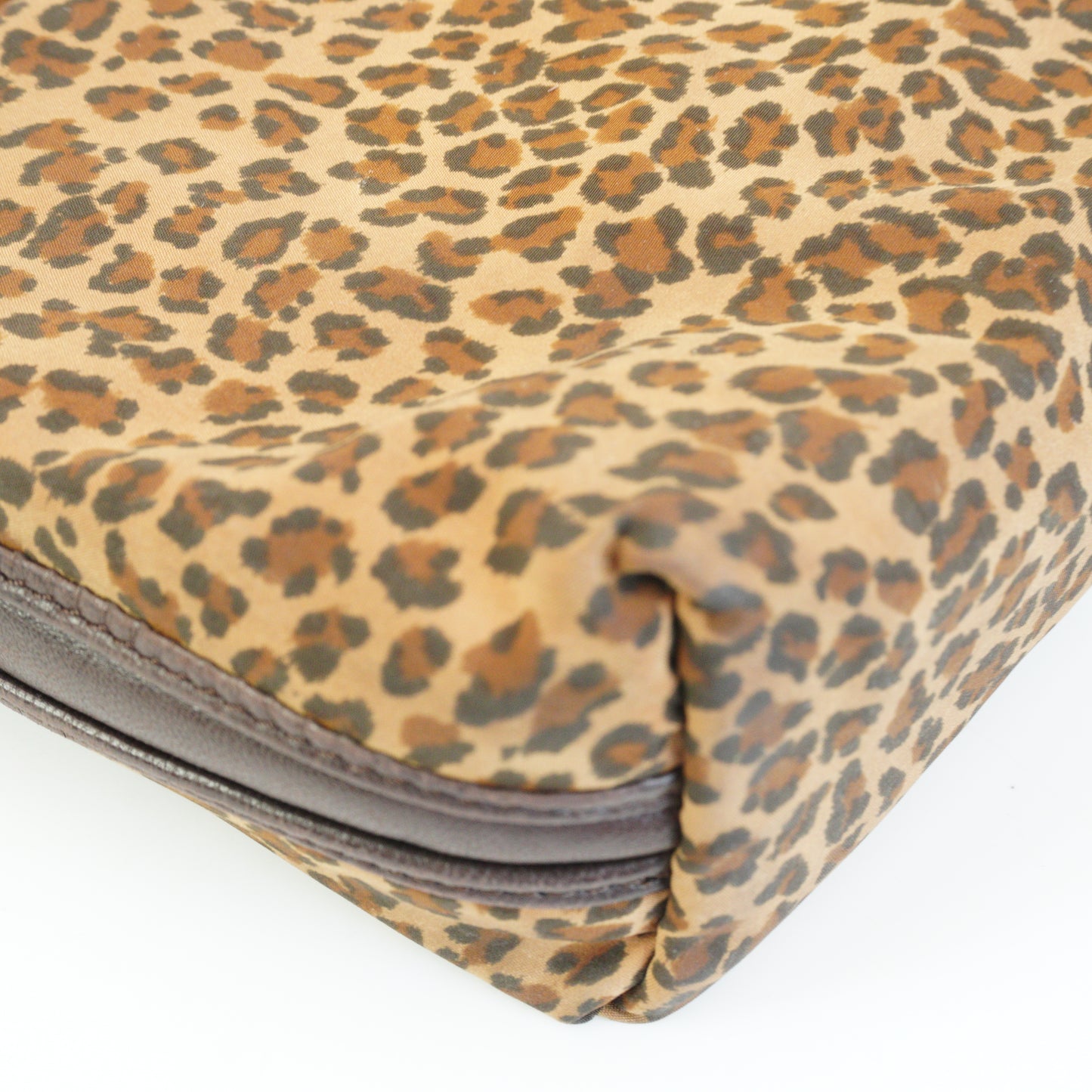 Bottega Veneta Leopard Print Nylon Shoulder Bag Small GHW