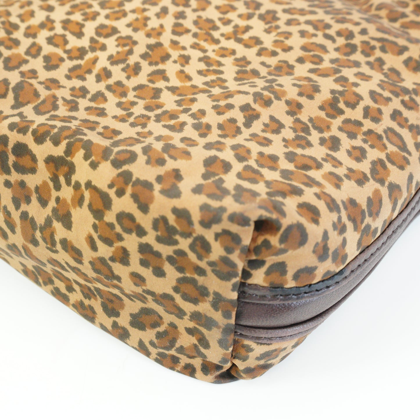 Bottega Veneta Leopard Print Nylon Shoulder Bag Small GHW