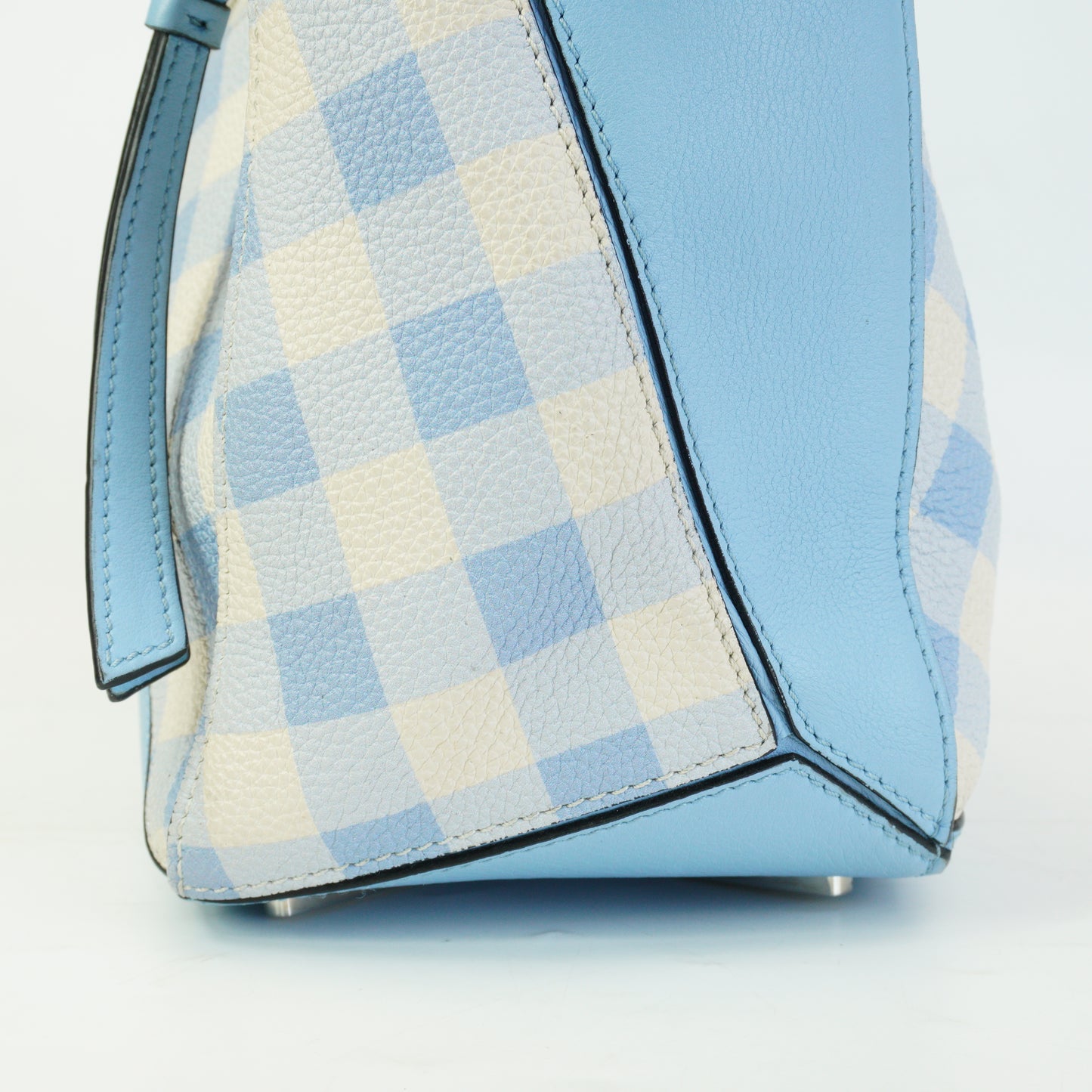 Loewe	Puzzle Gingham Soft Blue Leather Medium MHW